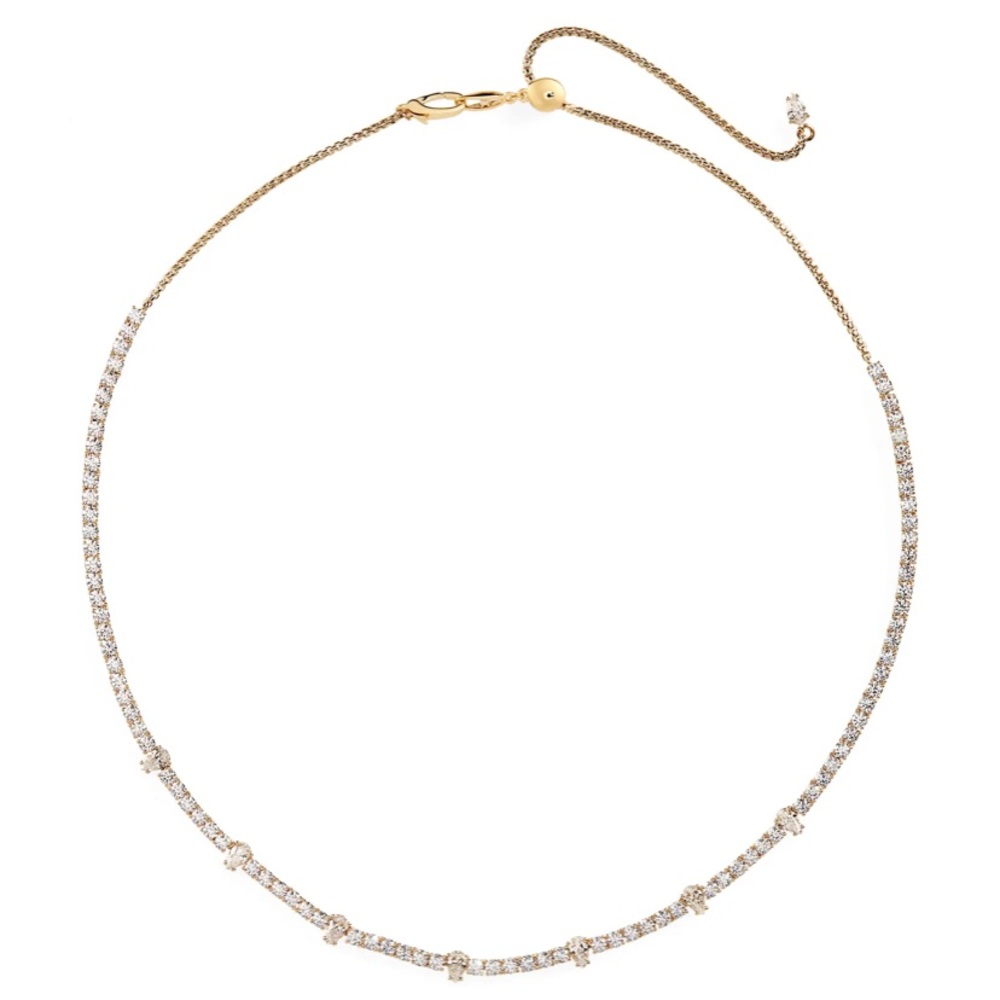 Nadri Love All Pear Cubic Zirconia Tennis Necklace silver